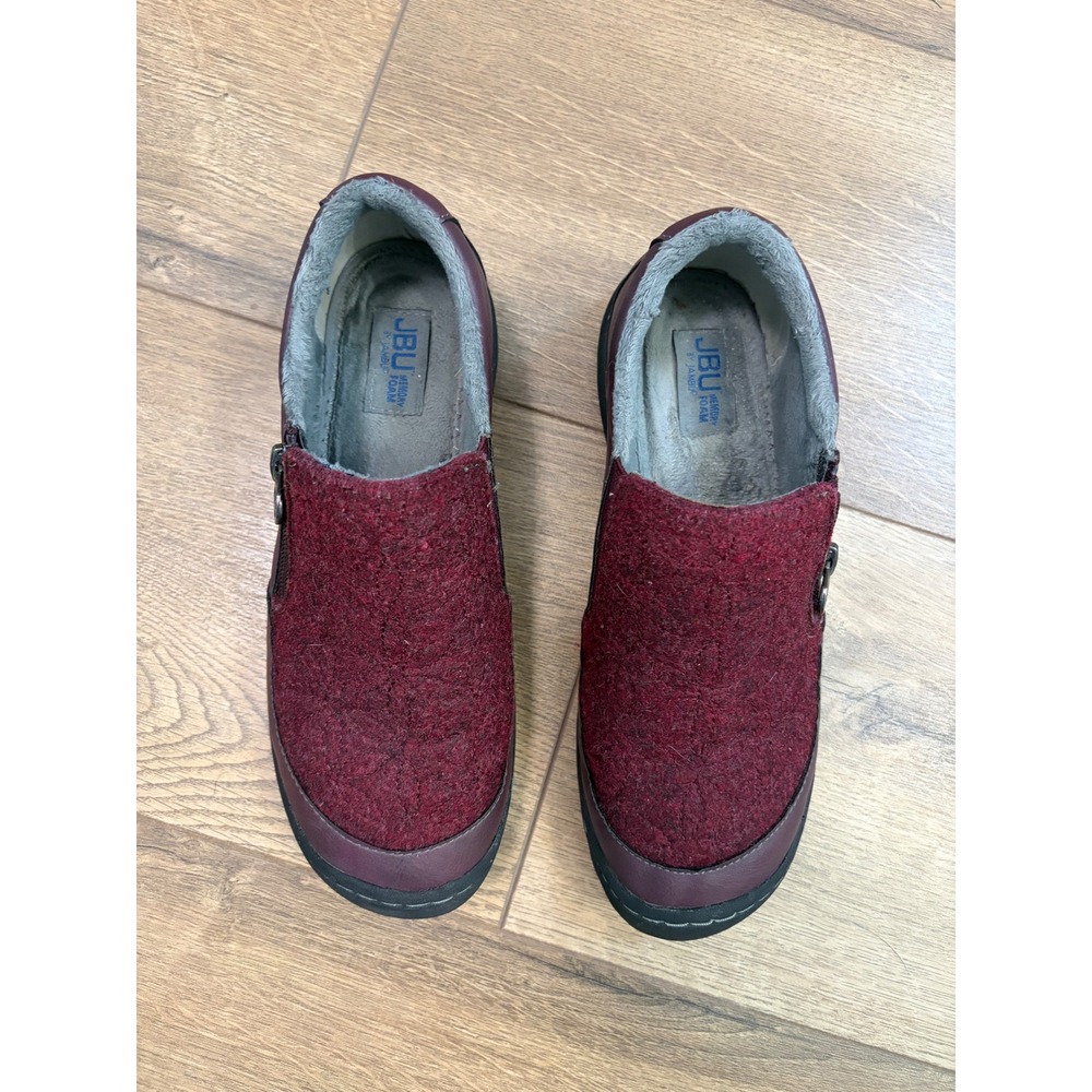JBU Jambu Crimson Burgundy Vegan Memory Foam Slip On Shoes JB18CRM05 Womens 7.5